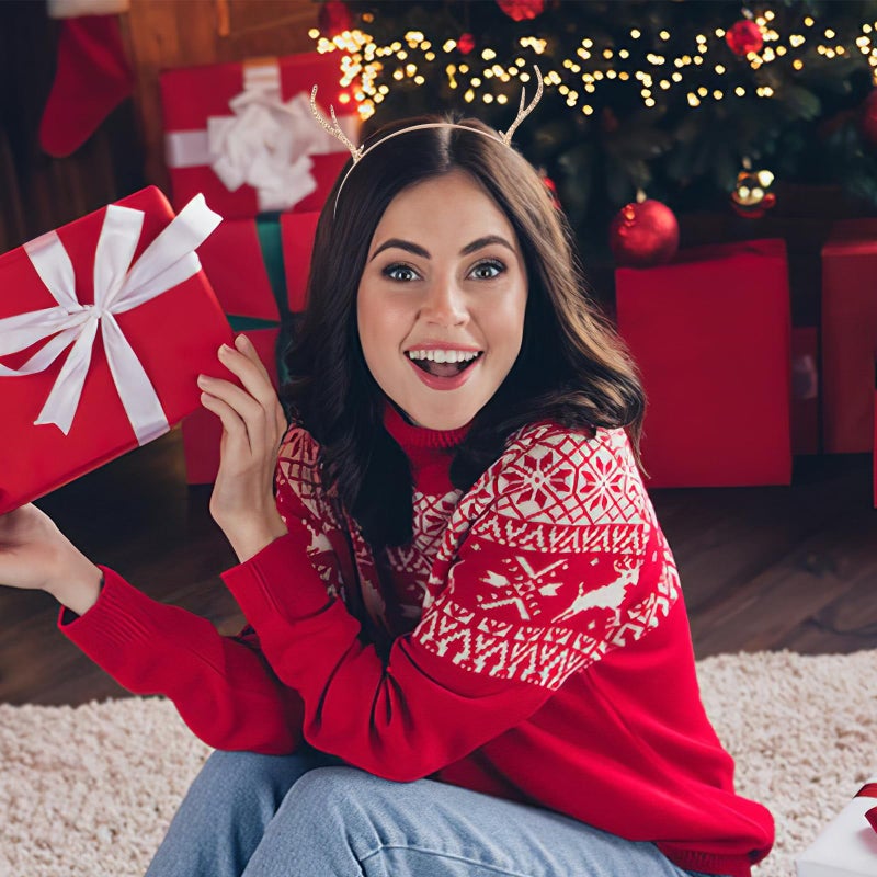 LEORX Metal Antler Headband Simple Gold Deer Horn Hair Hoop Christmas Party Hair Accessories for Women and Girls (Style 2) - Image 5